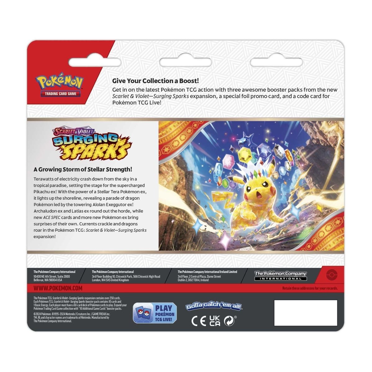 Pokemon Scarlet & Violet - Surging Sparks 3 Booster Packs & Zapdos Promo Card